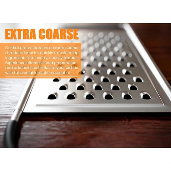 1 pc Extra Coarse Stainless Steel Handheld Grater with Non-Slip Flat Grip, Perfect for Vegetables, Cheese, Eggs