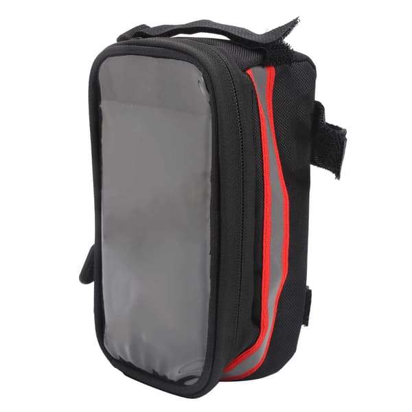 Touchscreen MTB Bicycle Bag Front Frame Bag Storage Bag for 6.3x3.2in Phone Red