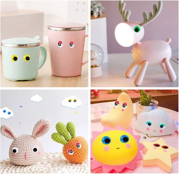 1680 kpl Googly Wiggle Eyes itsekiinnittyvillä, askartelutarra-silmille