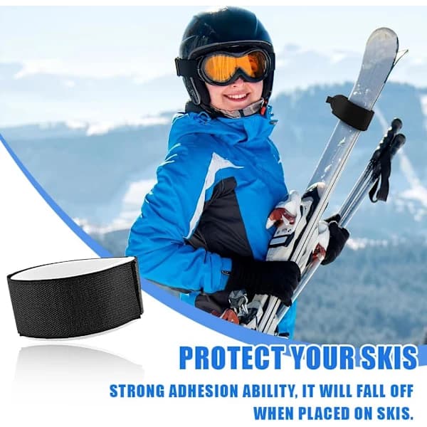 5x48CM 6-pack Ski Strap Ski Brake Holder Ski Fastener Snowboard Binding Straps Adjustable Ski Holder Strap Nylon Fixing Band for Snowboard Mou