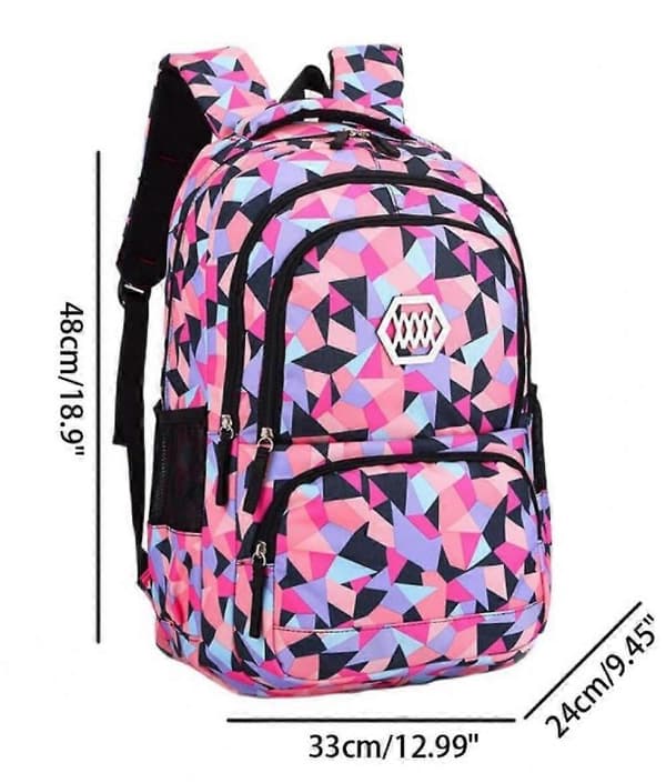 Girl Geometric Printed Primary Middle High School Backpack 3pcs Backpack Set