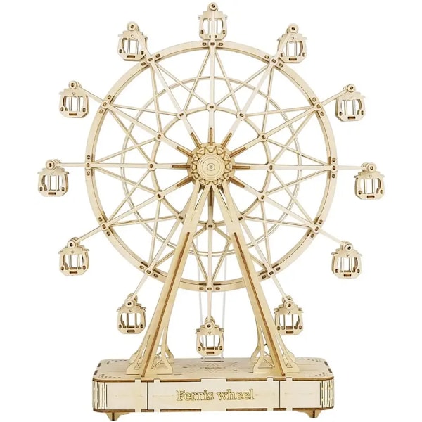 3D-Puuzzlet Aikuisten, Puinen Musiikkilaatikko, Mallisarjat Aikuisten Rakentamiseen, DIY-Käsityöpakkaukset Teineille - Ferris Wheel