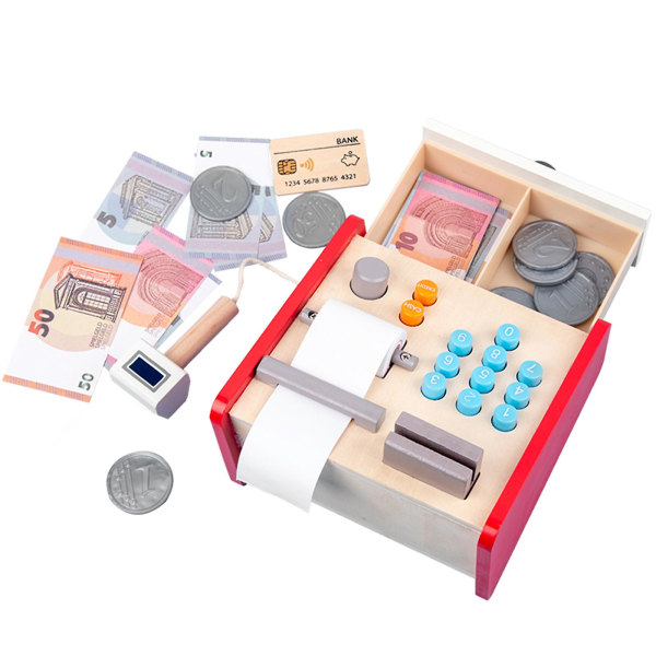 1 sæt legetøj til børnelegehus Simuleret kasseapparatsæt Tidlig læringsudstyr Ineresing gave til C 16*16cm