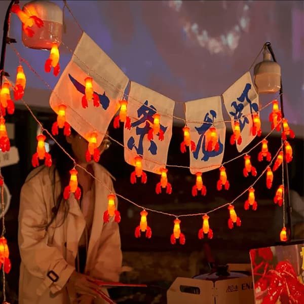 Creative Crayfish String Lights – Warm LED String Lights for Party, Home, and Outdoor Decor Crayfish 1.5m-10L-U Crayfish 1.5m-10L-U