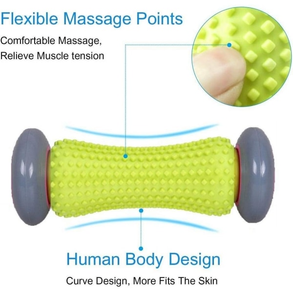 Fotmassasjerulle, muskelrullepinne for muskelsmertelindring fra plantar fasciitt, ​​fotsmertelindrende massasje