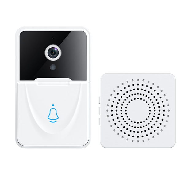 Vit Trådlös Dörrklocka - Dörrklocka Alarm kit för Hem/Klassrum (1 Knapp+1 Mottagare) 7.3 * 2.5 * 4.6cm