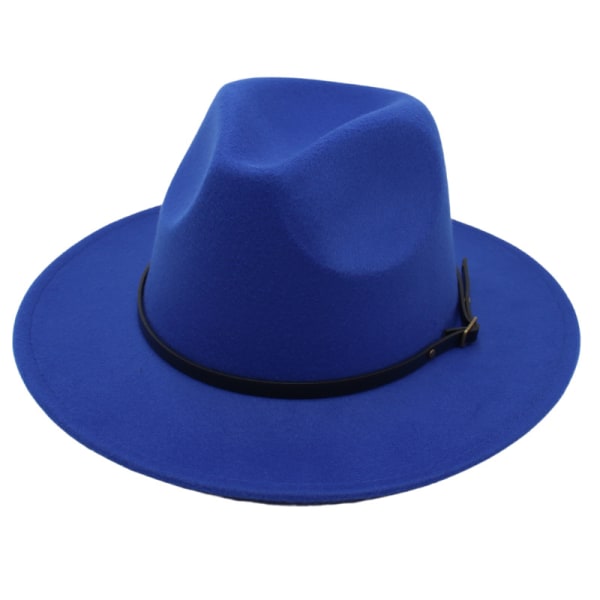 Retro hatt topp hatt vintage topp hatt Fashionabel topp hatt ylle tyg Jazz hatt Vintage topp hatt för höst vinterKunglig blå