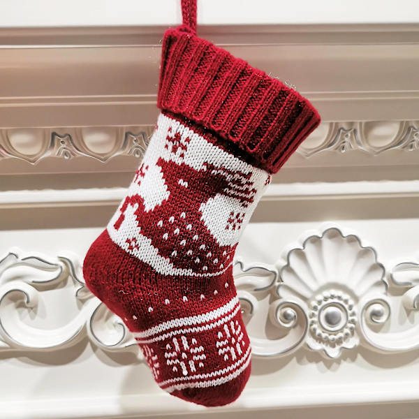 Julstrumpa för semester- och juldekorationer, juldekorationer 2-pack - röd