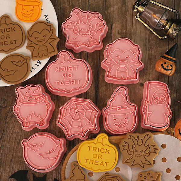8 stk Halloween Fudge Kakeformer i Plast