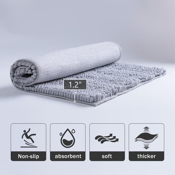 Chenille Bathroom Rugs for Bathroom Non-Slip Absorbent Washable Quick Dry Thick Microfiber Luxury Bath Mats