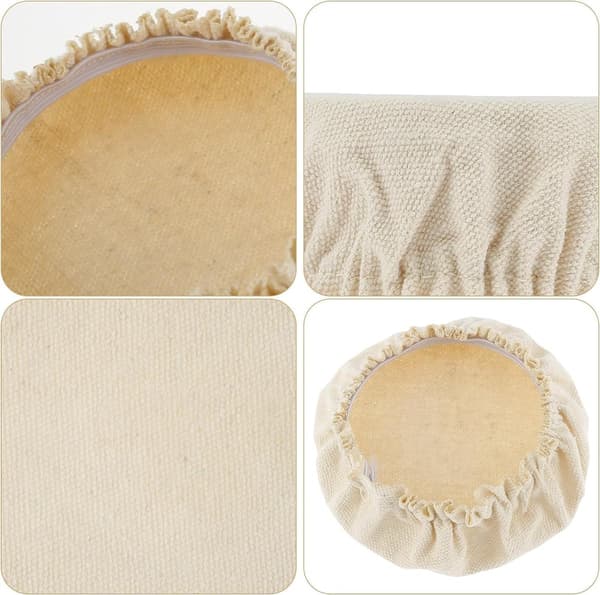Hætteklædte sæt med 6 - 10 cm - Beige lærred - Til surdejsstartere, hævekurve - Genanvendelige og vaskbare - Støvbeskyttelse