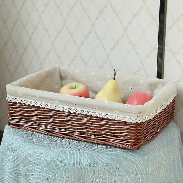 Handmade Wicker Storage Basket Bread Basket Fruit Basket Serving Baskets For Home Kitchen Desktop Cand (haoyi