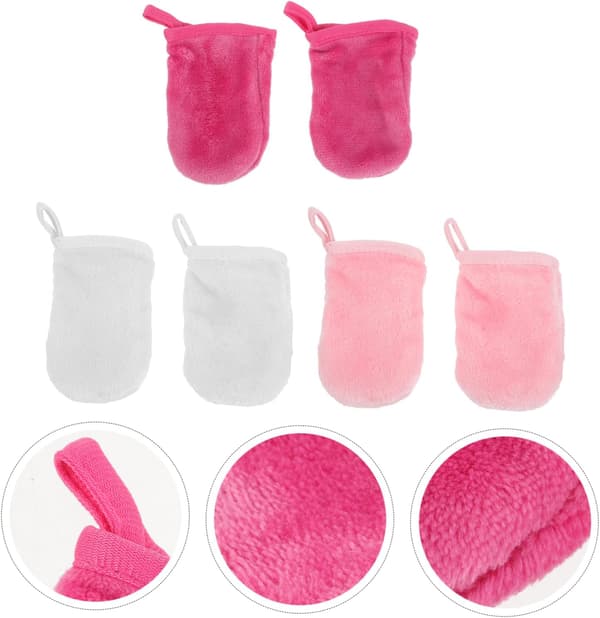 Skønhedsmakeupfjernelseshansker 6 stk. Mikrofiber Ansigtsrensehandsker Bløde Vaskehandsker