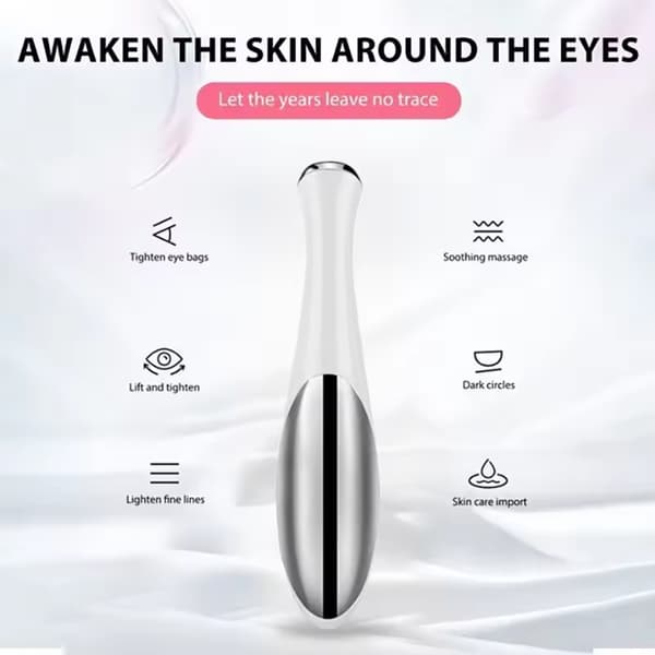 Vit, bärbar ögonmassager, elektrisk vibration, anti-rynkor, a