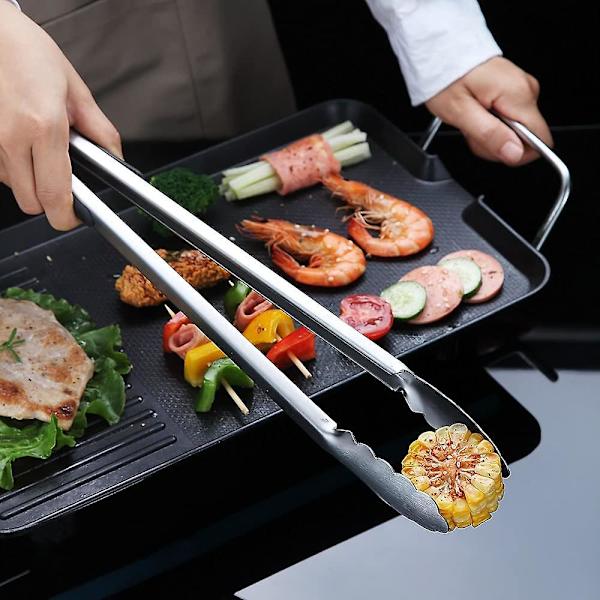 16 Tommer BBQ-Tang, Rustfritt Stål BBQ-Tang, Premium Grilltang For Matlaging, Metalltang For Store Kjøttstykker, Låsbar Kjøkken Tang