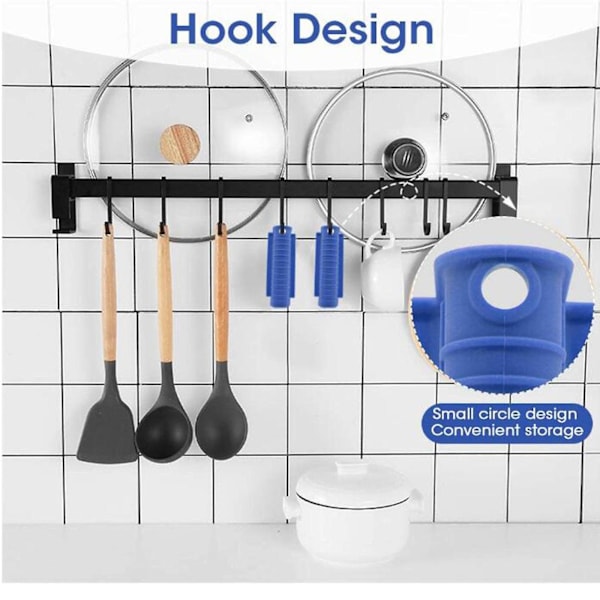 Silikon Anti-brännskada Grytöronklämma Högtemperaturbeständig Halksäker Hand 2-pack Köksredskap