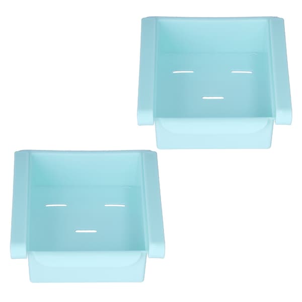 2 Pcs Refrigerator Organizer 5 Vents Ventilation and Drainage Integrated Handle Refrigerator Storage Rack