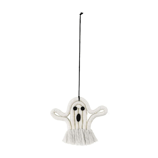 Halloween-aiheinen käsin kudottu kallo-riipus ikkuna- ja ovikoristeluun