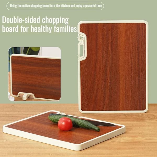 Double-sided cutting board with holder, kitchen board for fruit and vegetables, reversible board with sharpener, easy to clean