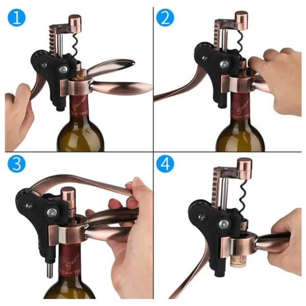 Wine Corkscrew Set - [2020 Upgraded] Wine Opener Kit with Foil Cutter, Wine Stopper and Extra Spiral