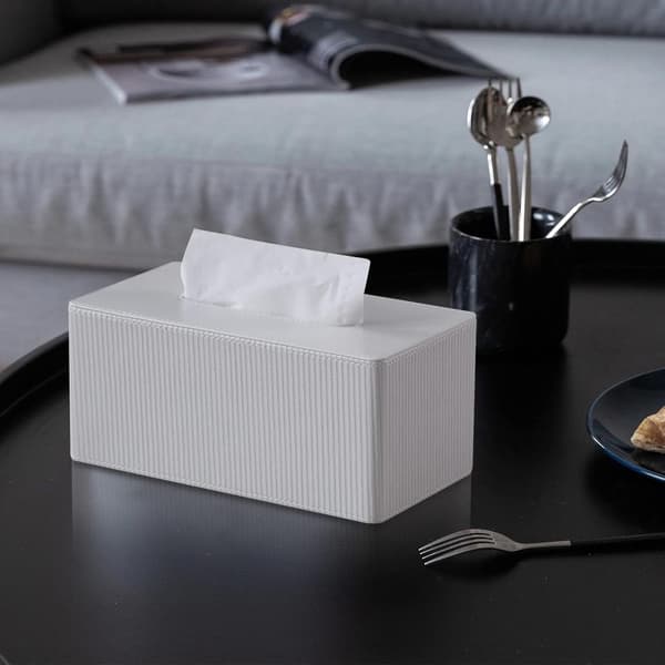 PU-läder vävnadslåda med magnetisk stängning, modern rektangulär vävnadslåda
