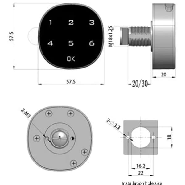 Digital Code Lock, Zinc Alloy Combination Padlock with Touch Screen, Smart Lock, Combination Code Lock for Doors, Cabinets, Toolboxes, Drawers