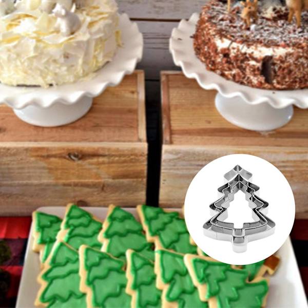 3 stk Julekakeformer, Rustfritt Stål Bakeformer for å lage Muffins Kjeks - Jul