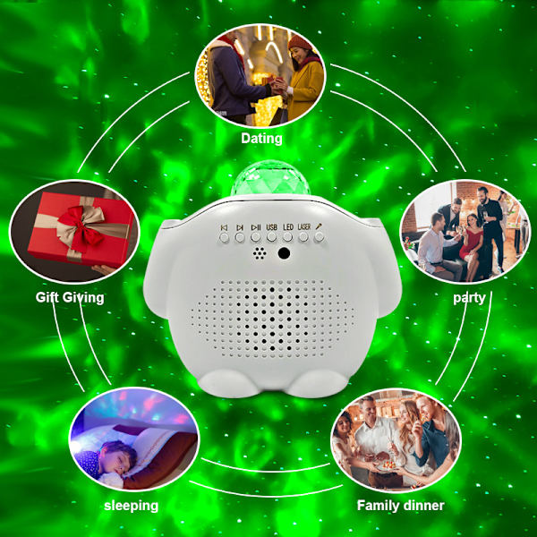 (White) Sky Star Projector, 4 in 1 Dynamic LED Projector, 32 Pro