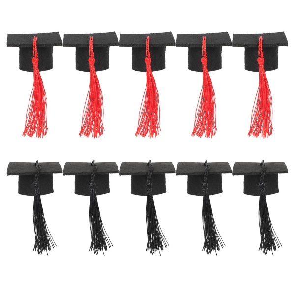 10 stk Fotopynt Grad Cupcakes Topper Graduation Party Cake Dekorasjoner Mini Party Hatter Cupcake Assorted Color 3x3cm