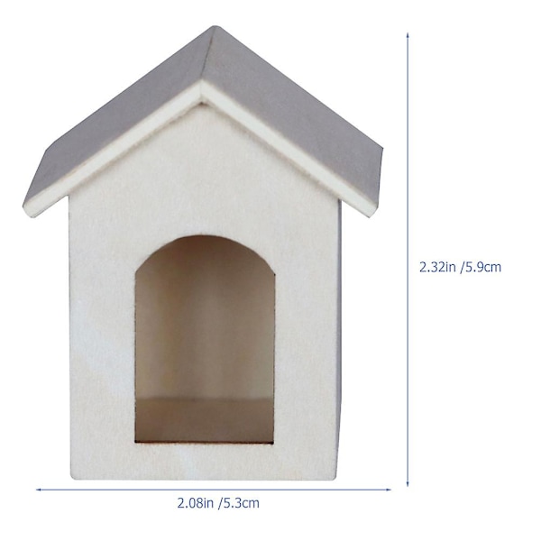 Miniature Husmodel Træ Tiny House Dekorativ Husmodel Dukkehustmodel Beige 5.9X5.3CM Beige 5.9X5.3CM