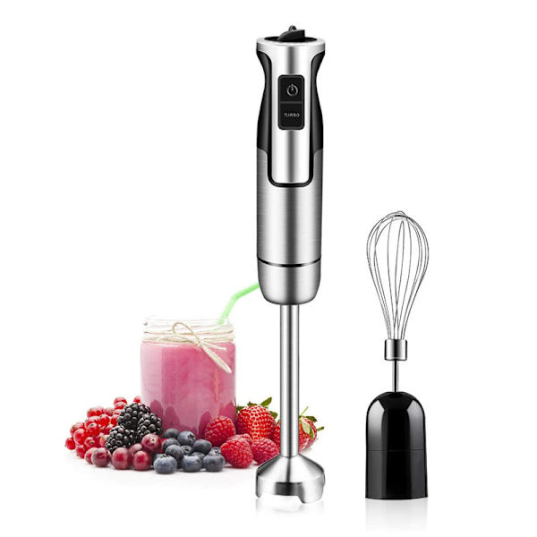 4-i-1 Multifunktionell Handstavmixer, 304 Rostfritt Stål Stavmixer, Titanpläterad, 600ml Blandningsbägare