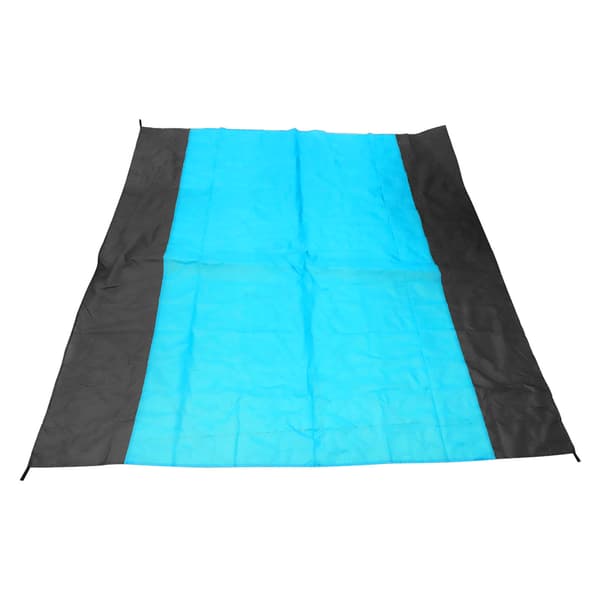 Strandtæppe Polyester Nylon Foldbart Vandtæt Sandsikkert Strandmåtte med stofpose til picnic Rejser Udendørs camping Blå