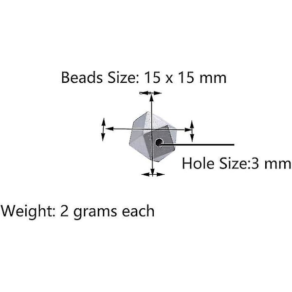 100 Naturlige Ottekantede Træperler Geometrisk Design, Til DIY Håndlavet Smykkefremstilling (15mm)
