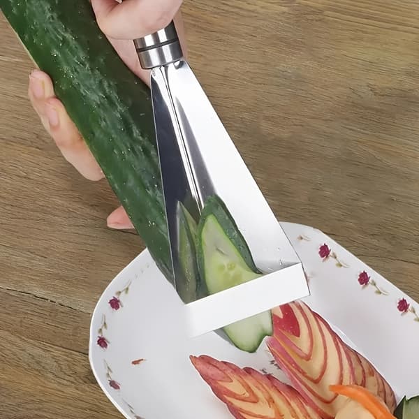 Triangulær Frukt- og Grønnsaksutskjæringskniv i Rustfritt Stål for Fatdekorasjon DIY