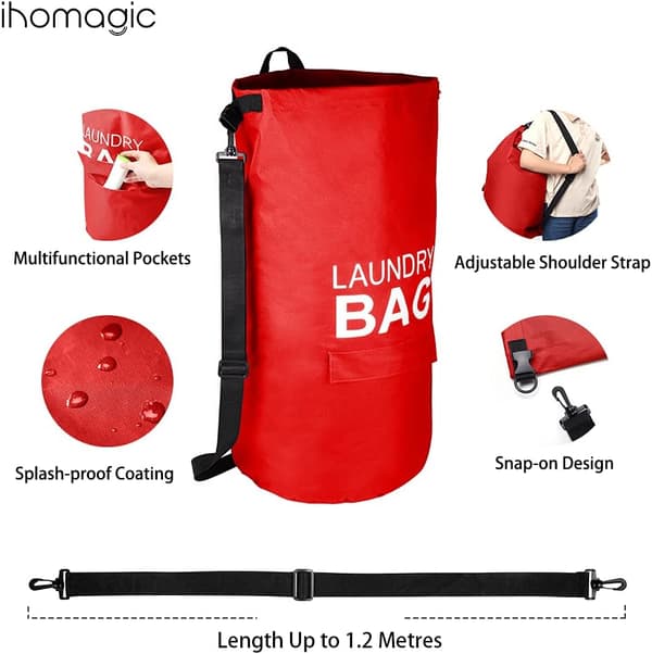 Laundry bag with a capacity of laundry baskets with handles