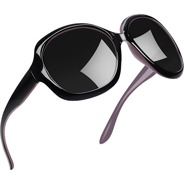 SDIGV Polarisoidut aurinkolasit naisille, trendikkäät ylisuuret suuret ajoaurinkolasit naisille, UV-suojaavat suuret aurinkolasit Shades d black Purple Grey
