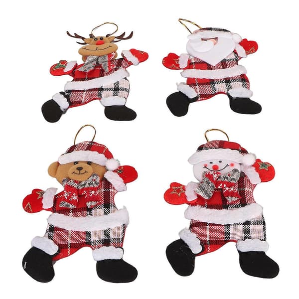 Mini Cotton Tree Ornaments Festive Home Decor for Party 4-Pack
