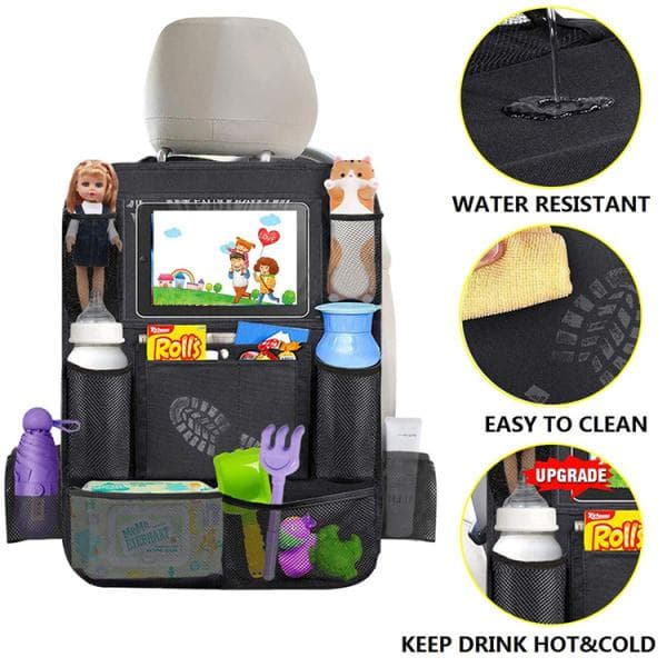 Compatible with iPad. 2-PACK Universal iPad Holder Compatible with Car Backseat, Many Compartments Black