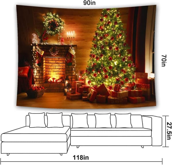 Julren Jultomte Gobeläng Väggbonad för Sovrum