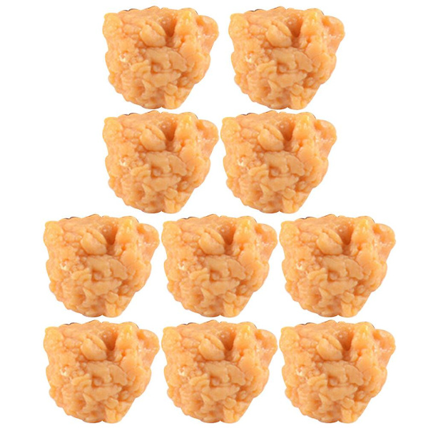 10 st Simulerade Kycklingpopcorn Stekta Kycklingnuggets Rekvisita Små Kycklingnuggets Modeller 3X2.5X2CM