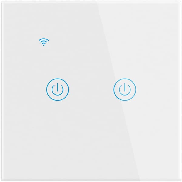 Wireless Smart Remote Control with Touch Switch for Power Outlet, Supports Voice Control, Family Sharing, Timer Function, Neutral Wire Required