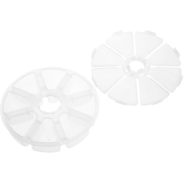 3 stk. Klar 8-rums Rund Smykkeperle Opbevaring Organizer Display Beholder Case Box Rund æske opbevaringsboks wi