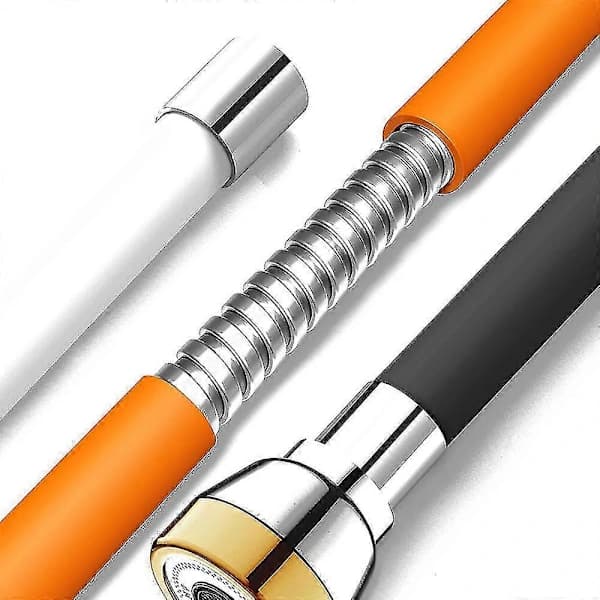 HA~Faucet Extender Universal 360° Rotatable Foam Extension Hose Removable Kitchen Faucet Sprayer Head 20cm Black