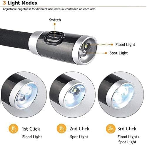 Reading Lamp for Books in Bed, Hands-Free Reading Light 4 LED Be