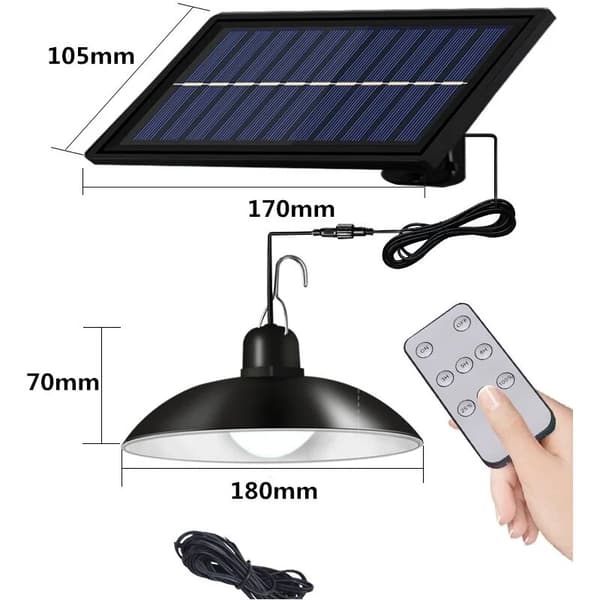 Solcellelamper Solcellelysekrone med fjernkontroll Vanntett 2 hoder chasblue 3 m - hvitt lys