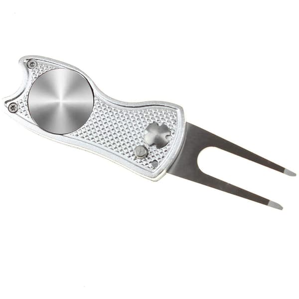 Portable Golf Divot Tool Green Repair Pitch Fork Ball Marker Training Aid