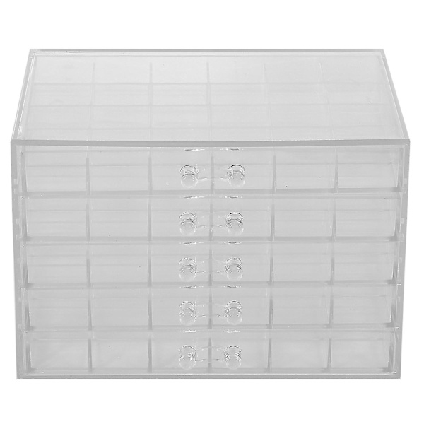 120 Rudes Transparent Opbevaringsboks til Neglekunst Dekoration Rhinestones Perler Tilbehør Display Beholder