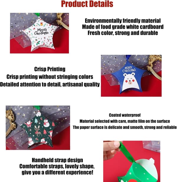 Creative Christmas Candy Packaging Box Christmas Gift Star-shaped Candy Box Small Packaging Paper Box