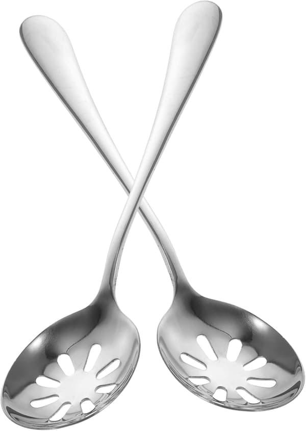Stainless Steel Spoon with Holes Kitchen Spoon Smooth for Salad Pasta