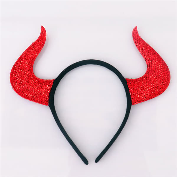 Devil Set 2 pieces Trident and headband with horns One size Red A